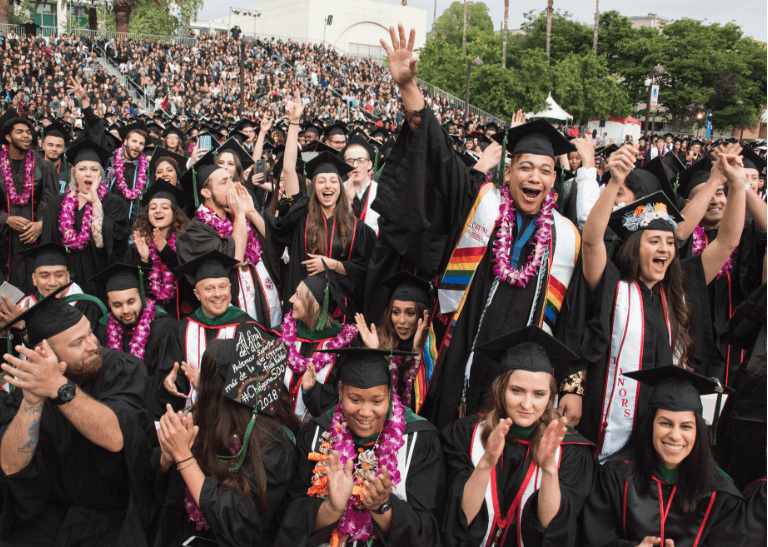 students at graduation